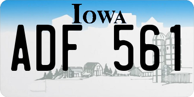 IA license plate ADF561