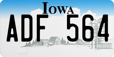 IA license plate ADF564