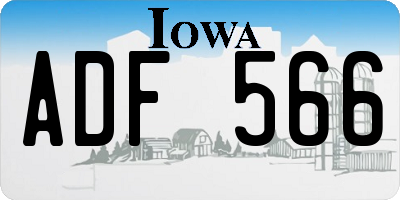 IA license plate ADF566