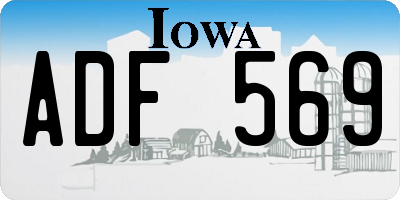 IA license plate ADF569