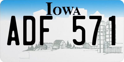 IA license plate ADF571