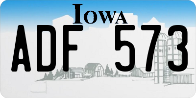 IA license plate ADF573