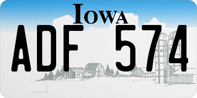 IA license plate ADF574