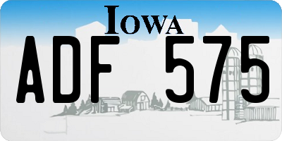 IA license plate ADF575