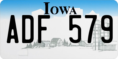 IA license plate ADF579
