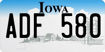 IA license plate ADF580