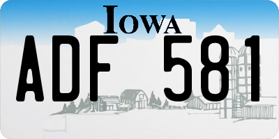 IA license plate ADF581