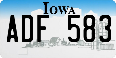 IA license plate ADF583