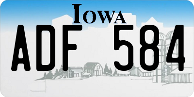 IA license plate ADF584