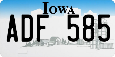 IA license plate ADF585