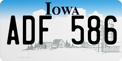 IA license plate ADF586