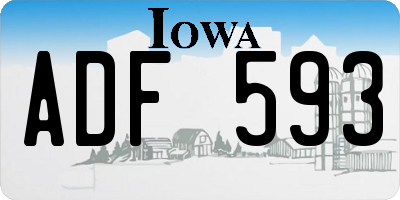 IA license plate ADF593