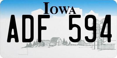 IA license plate ADF594