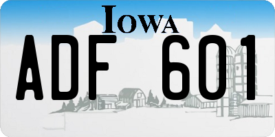 IA license plate ADF601