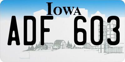 IA license plate ADF603