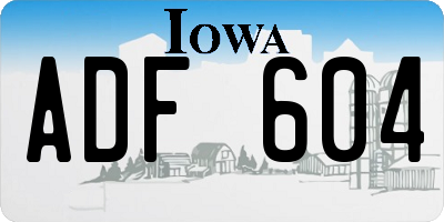 IA license plate ADF604