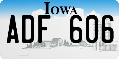 IA license plate ADF606