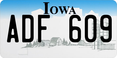 IA license plate ADF609