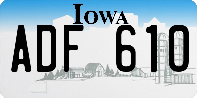 IA license plate ADF610