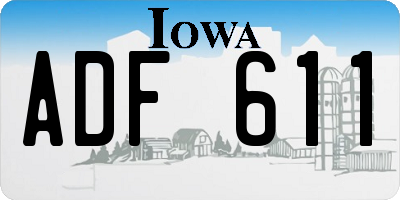 IA license plate ADF611