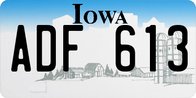 IA license plate ADF613