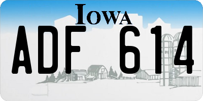 IA license plate ADF614