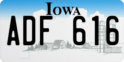 IA license plate ADF616