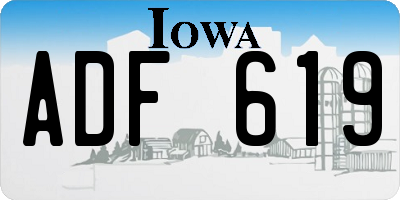 IA license plate ADF619