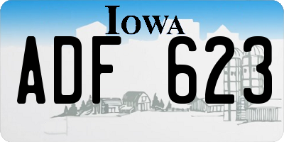 IA license plate ADF623