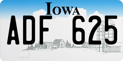 IA license plate ADF625