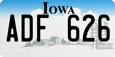 IA license plate ADF626
