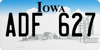IA license plate ADF627