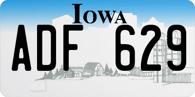 IA license plate ADF629