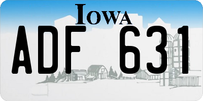 IA license plate ADF631