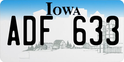 IA license plate ADF633