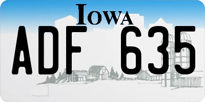 IA license plate ADF635