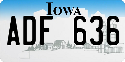 IA license plate ADF636