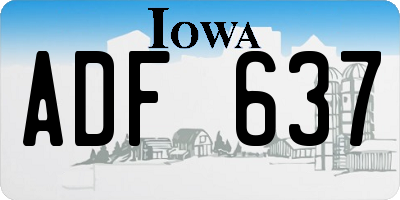IA license plate ADF637
