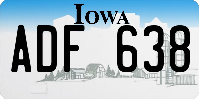 IA license plate ADF638