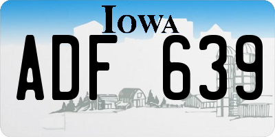 IA license plate ADF639
