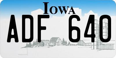 IA license plate ADF640