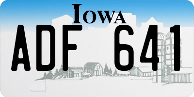 IA license plate ADF641