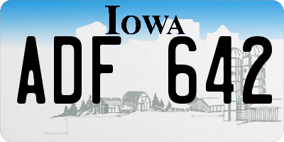 IA license plate ADF642
