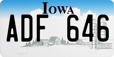 IA license plate ADF646