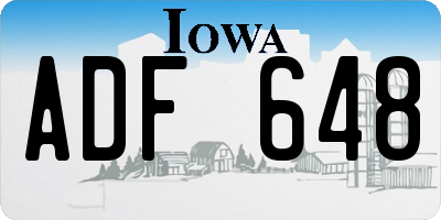IA license plate ADF648