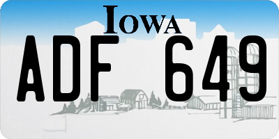 IA license plate ADF649