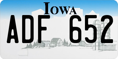 IA license plate ADF652