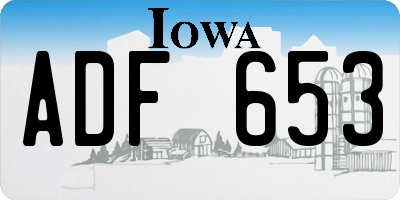 IA license plate ADF653