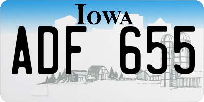 IA license plate ADF655