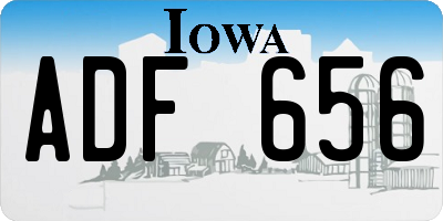IA license plate ADF656
